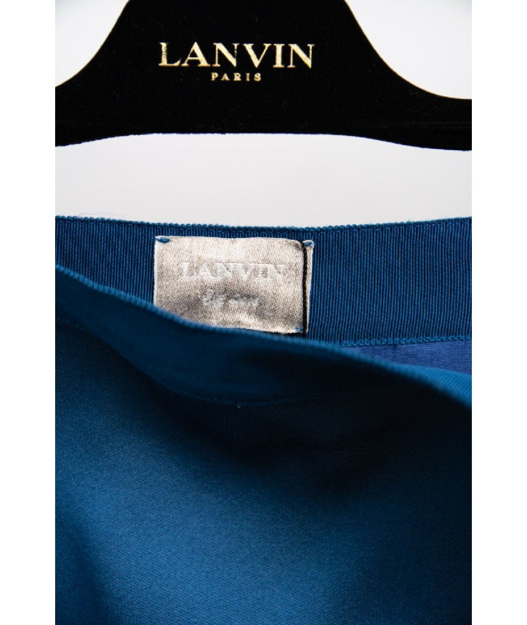 LANVIN Синяя полиэстеровая юбка мини, фото 4