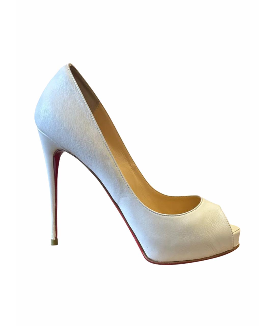 CHRISTIAN LOUBOUTIN Белые кожаные туфли, фото 1