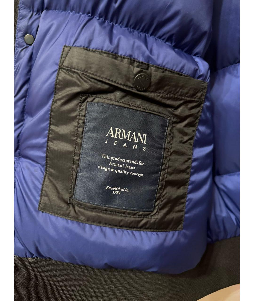 ARMANI JEANS Синяя полиэстеровая куртка, фото 3