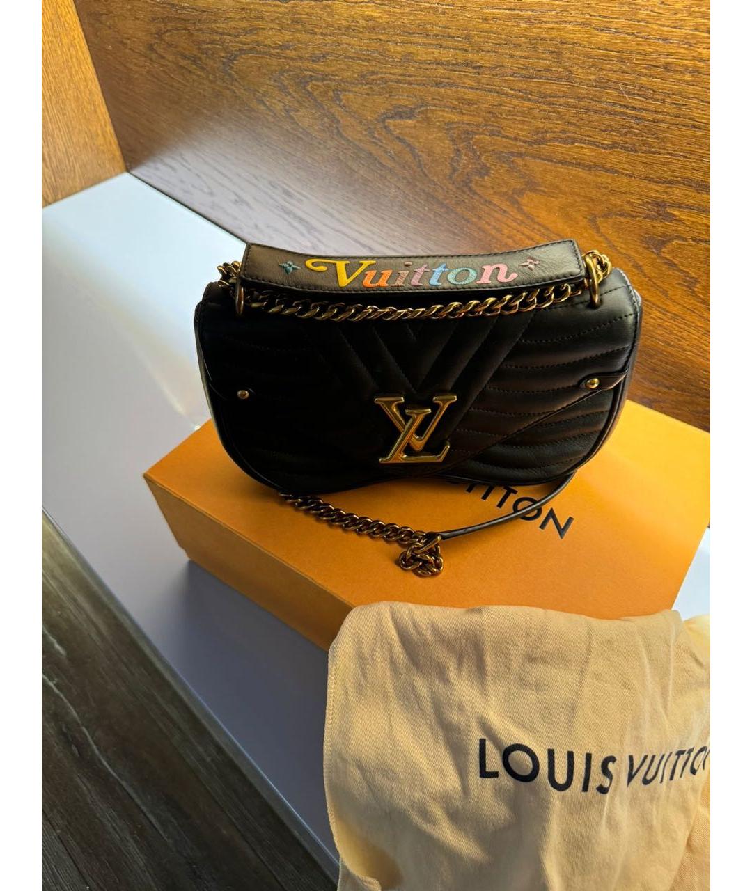 LOUIS VUITTON Черная кожаная сумка через плечо, фото 2