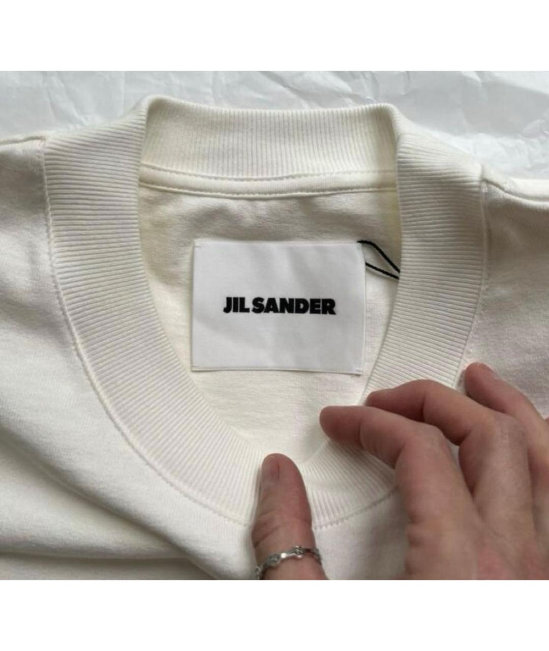 JIL SANDER Белая хлопковая футболка, фото 5