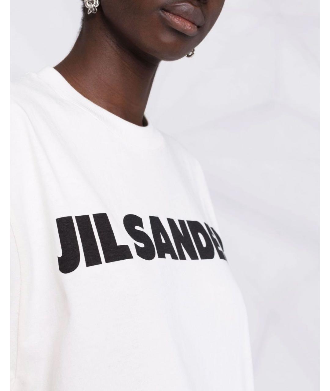 JIL SANDER Белая хлопковая футболка, фото 3