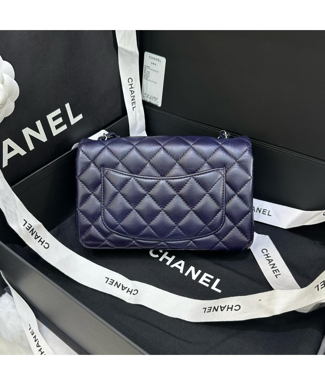 CHANEL Темно-синяя кожаная сумка через плечо, фото 2