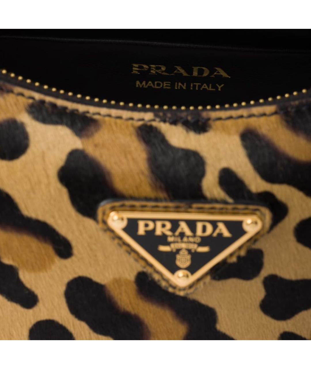 PRADA Бежевая кожаная сумка через плечо, фото 4