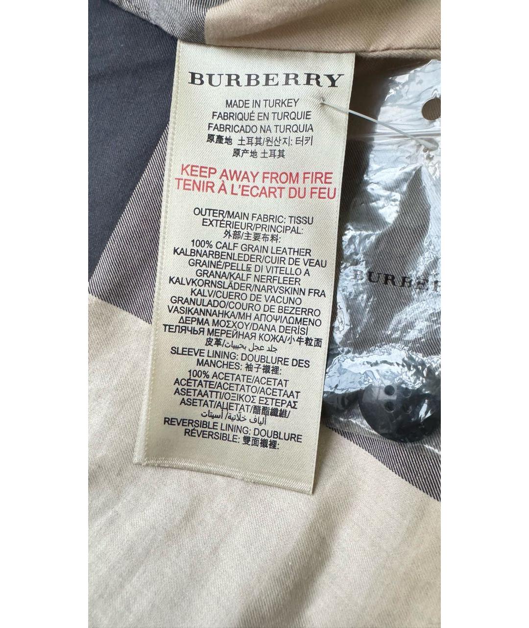 BURBERRY Черная кожаная куртка, фото 3