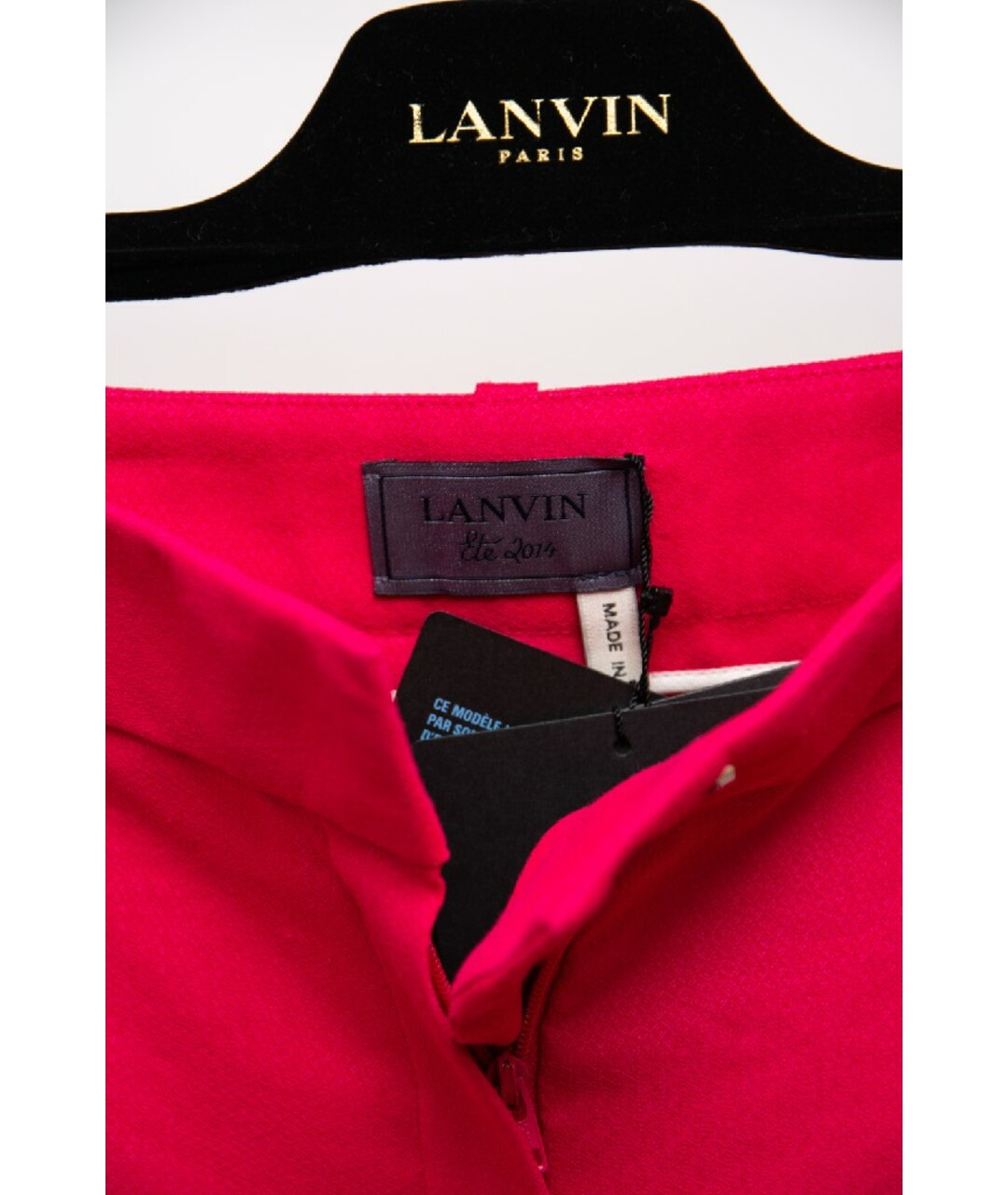 LANVIN Фуксия льняные прямые брюки, фото 3