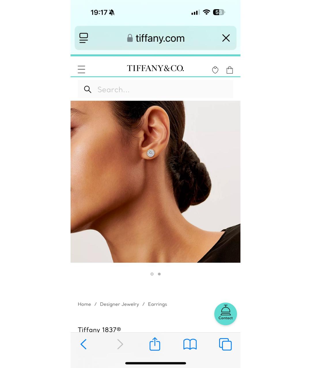 TIFFANY&CO Белые серьги из белого золота, фото 8