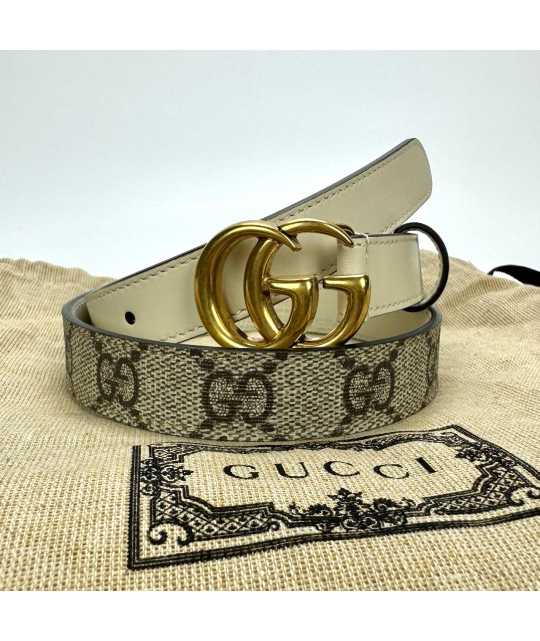 GUCCI Белый кожаный ремень, фото 2