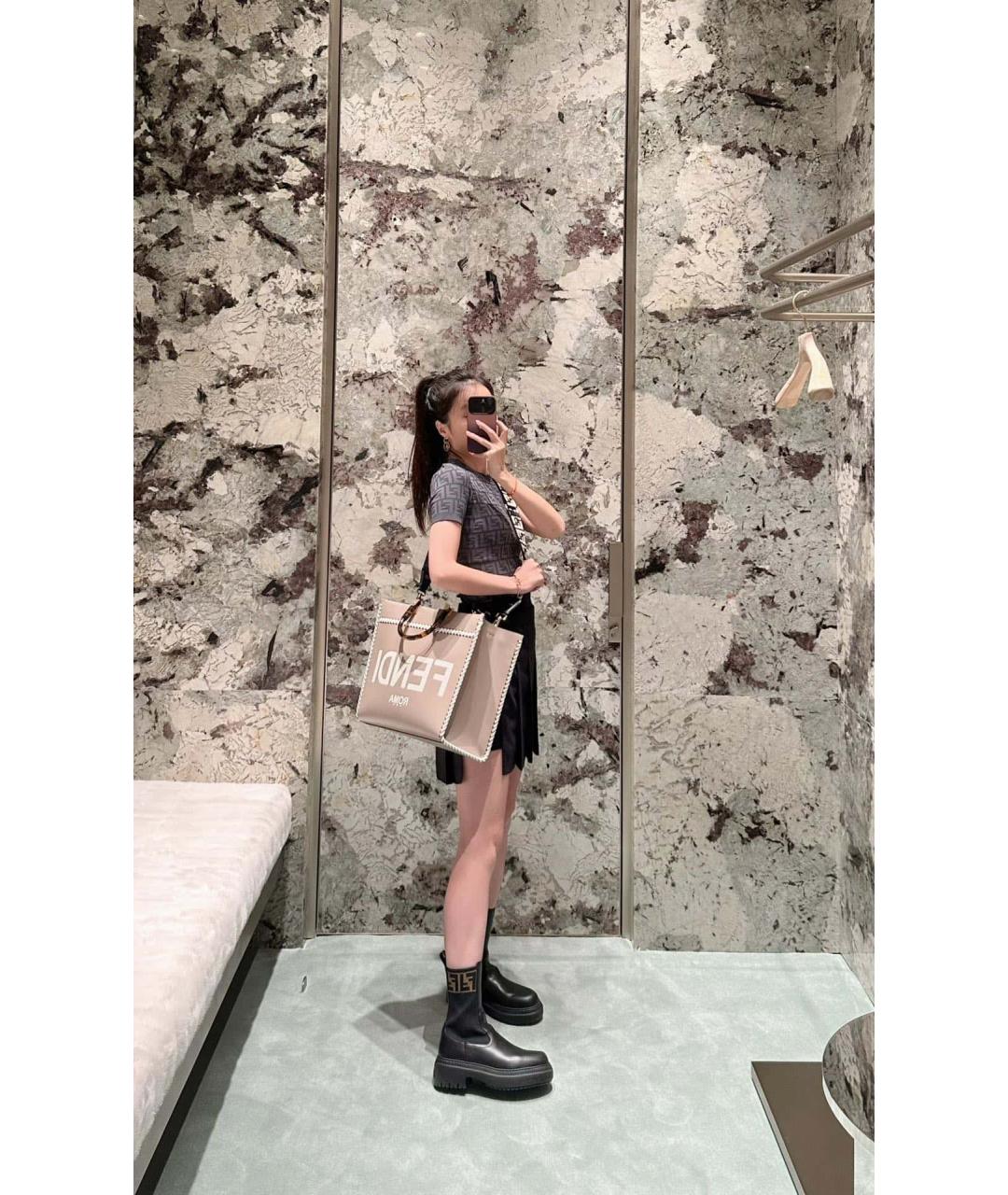 FENDI Черные кожаные ботинки, фото 7