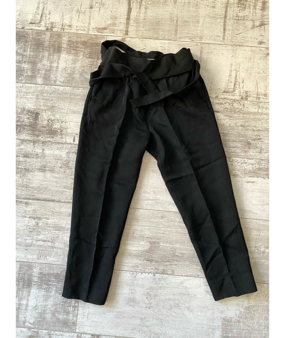 IRO Черные вискозные прямые брюки, фото 5