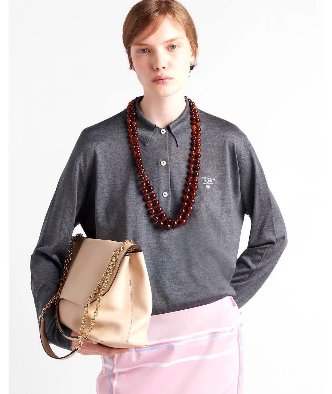 PRADA Серый шелковый джемпер / свитер, фото 8