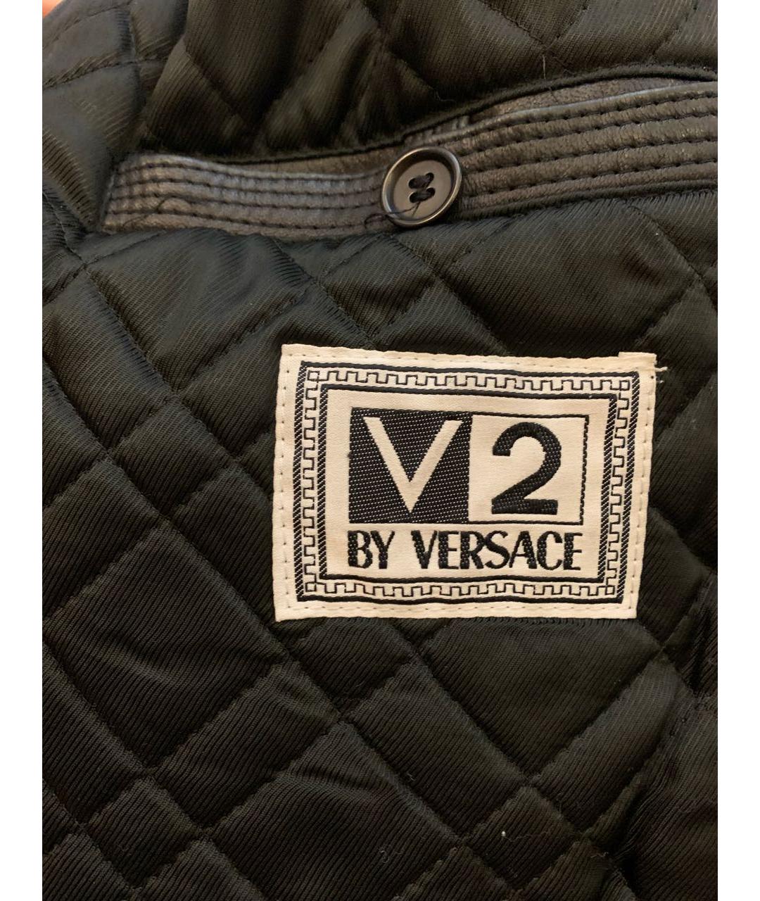 VERSACE Черная кожаная куртка, фото 3