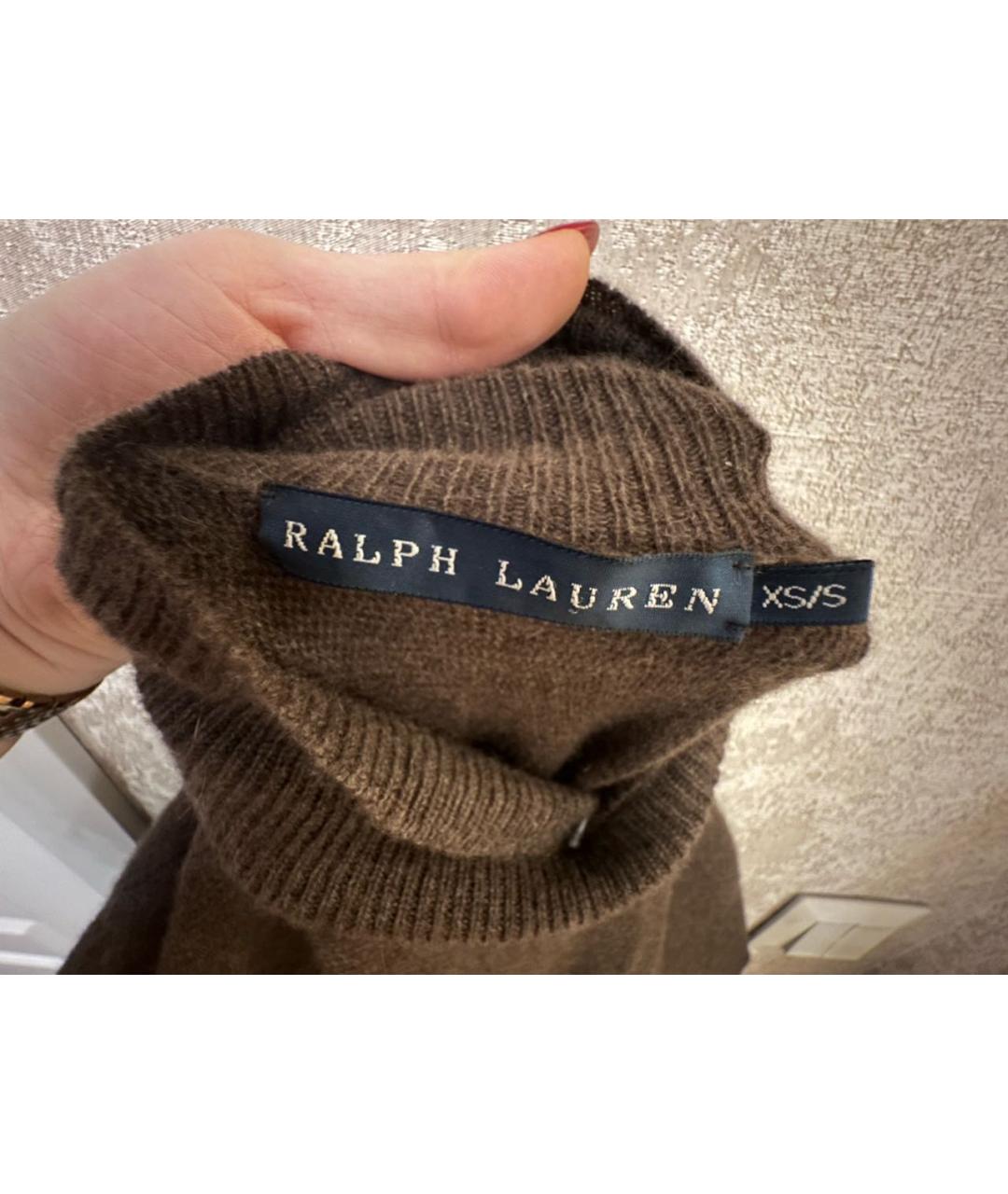 RALPH LAUREN Коричневый кашемировый джемпер / свитер, фото 3