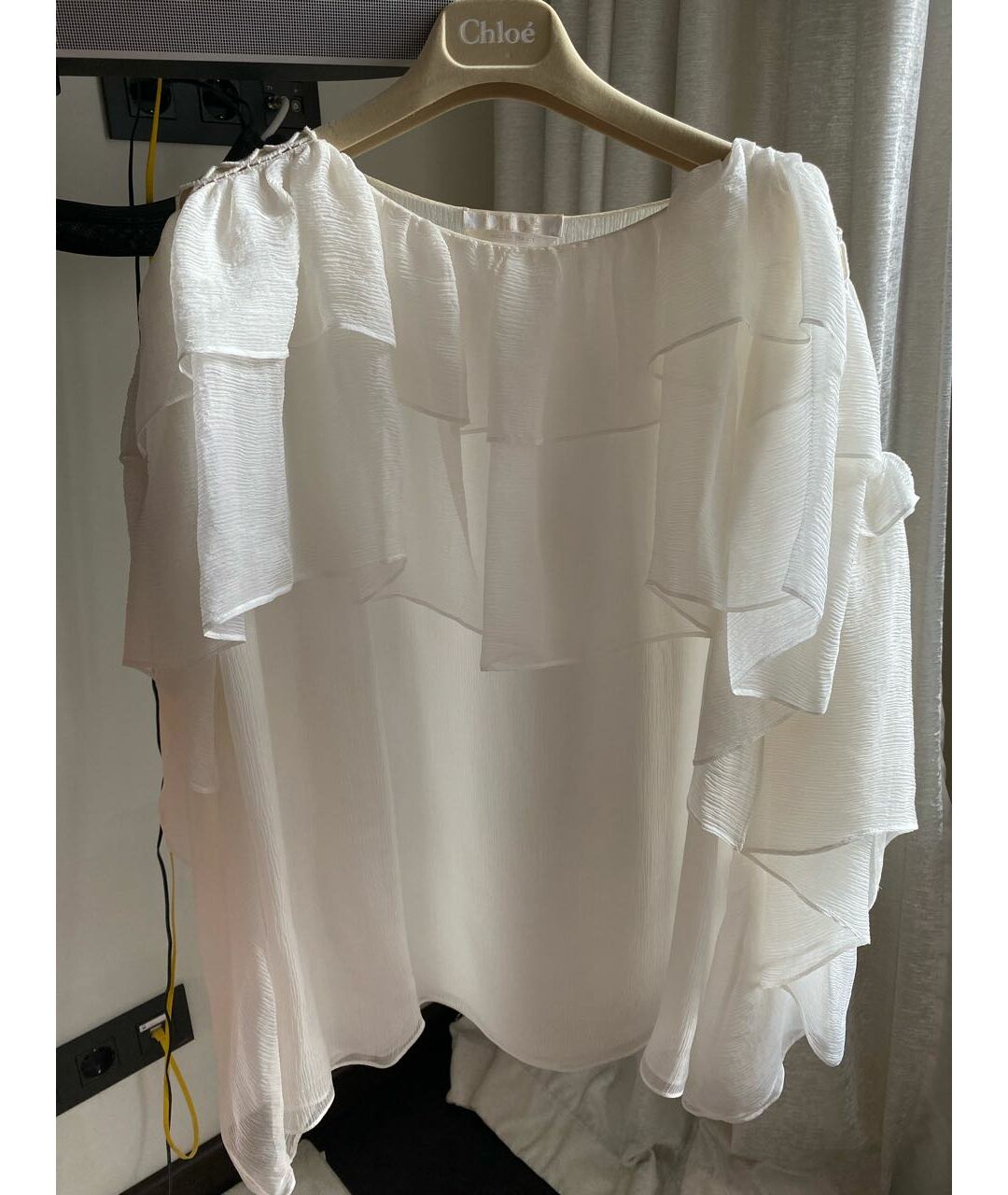 CHLOE Белая шелковая рубашка, фото 6