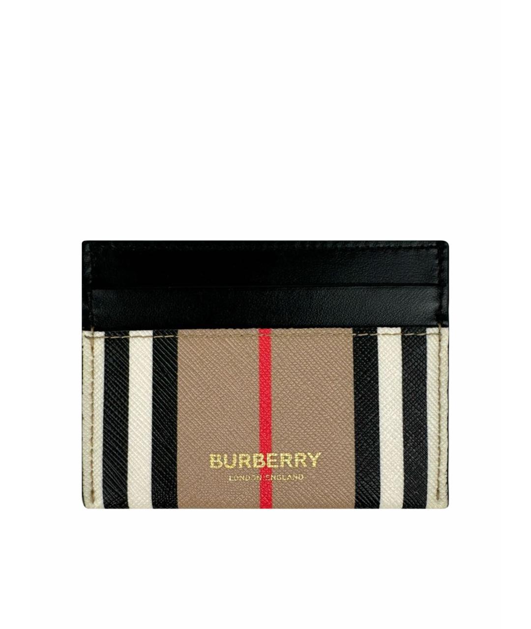 BURBERRY Бежевый кожаный кардхолдер, фото 4