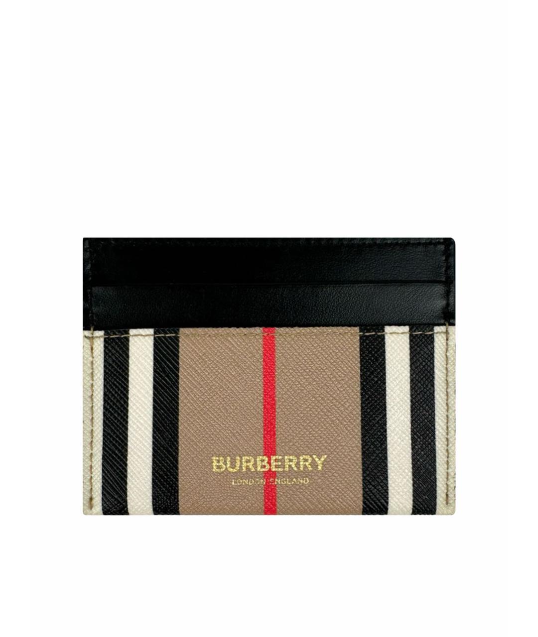 BURBERRY Бежевый кожаный кардхолдер, фото 1