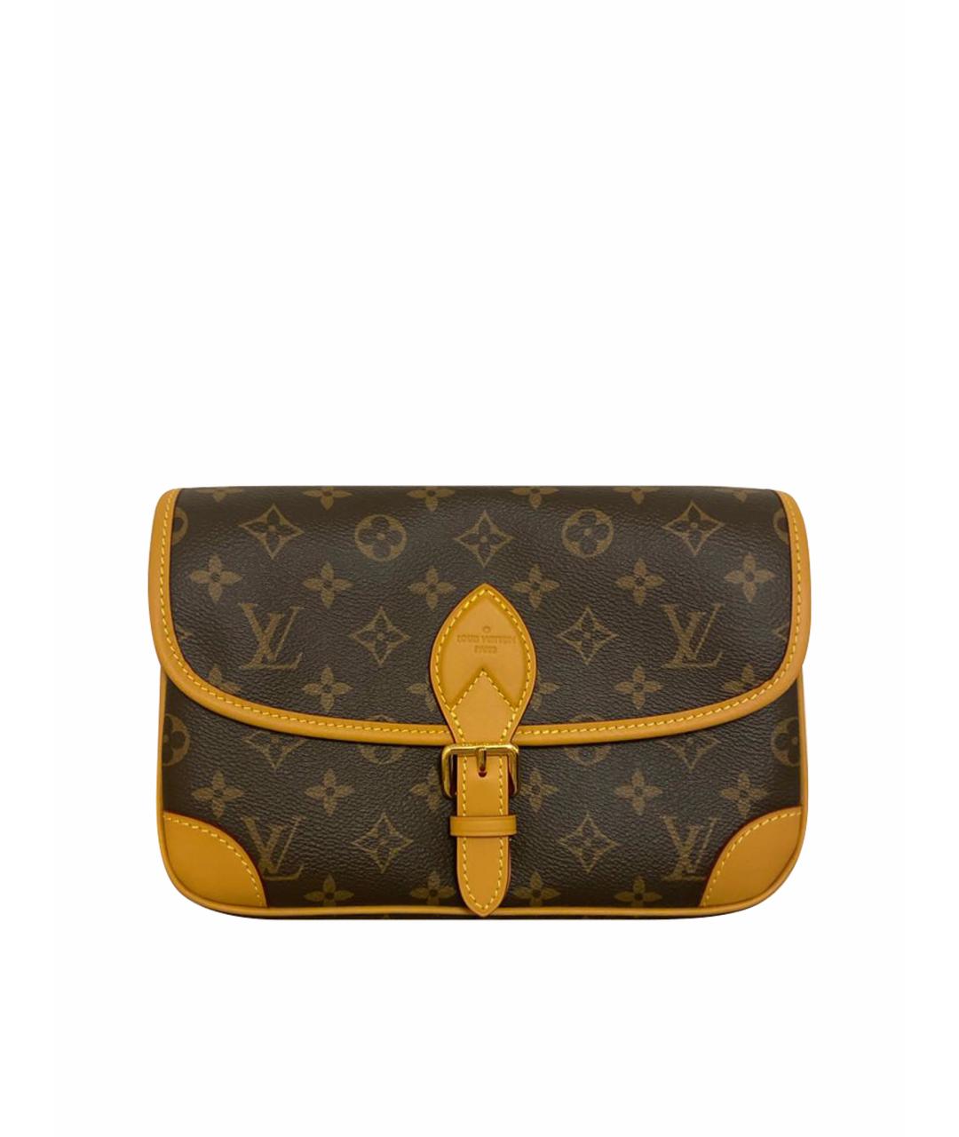 LOUIS VUITTON Коричневая кожаная сумка с короткими ручками, фото 1