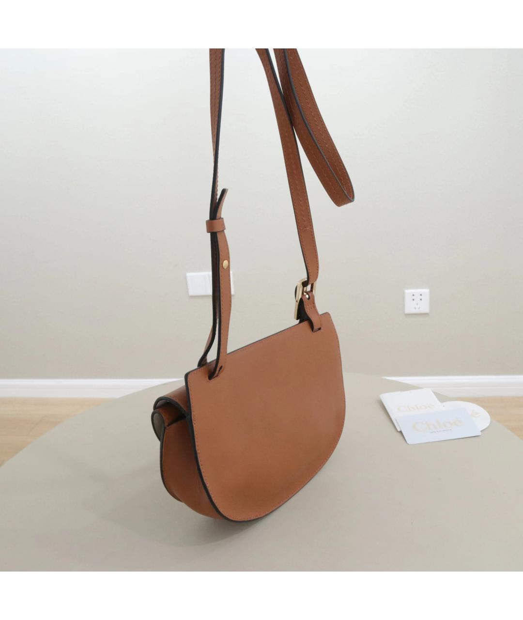 CHLOE Коричневая кожаная сумка через плечо, фото 2