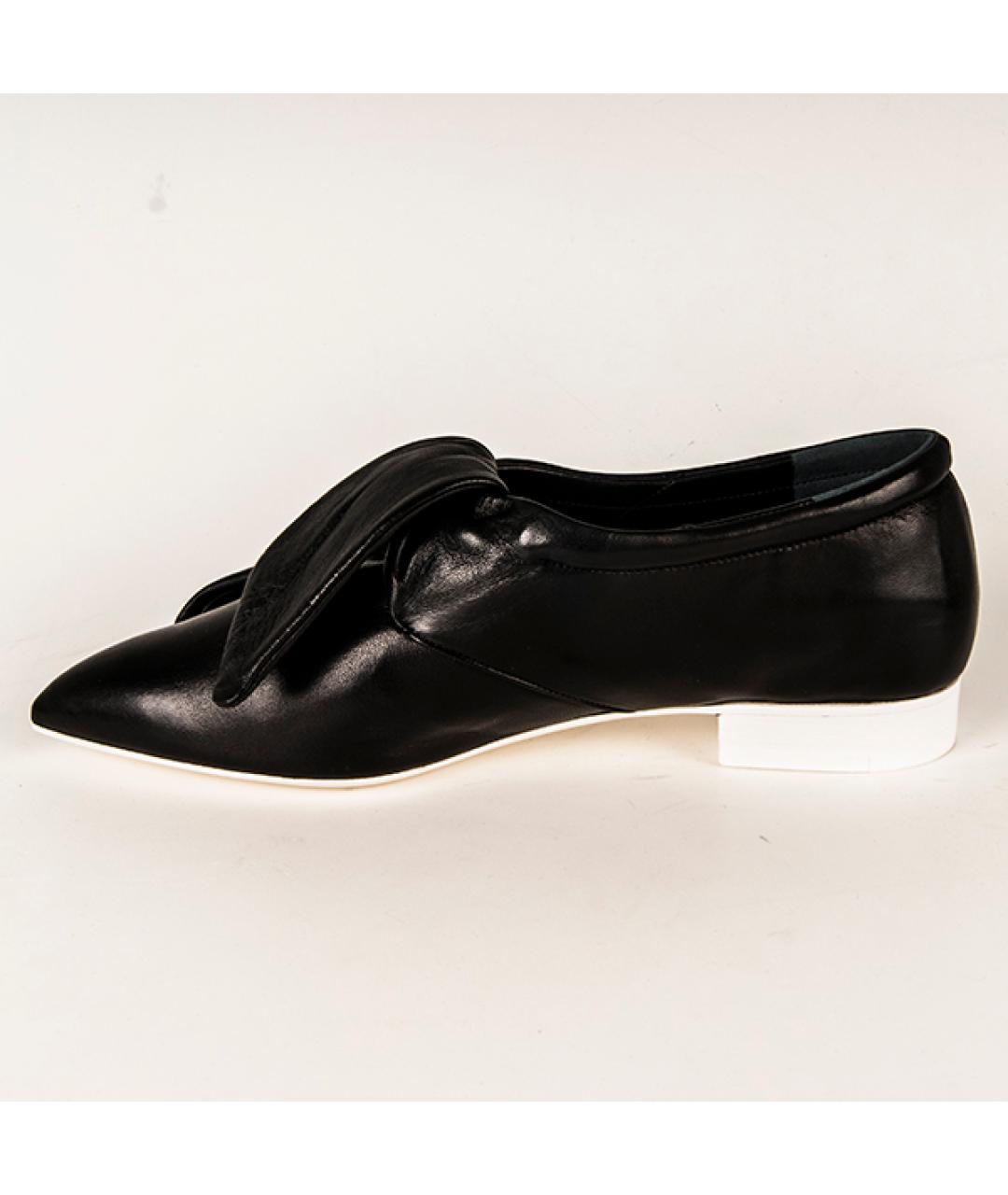 JIL SANDER Черные кожаные брогги и оксфорды, фото 2