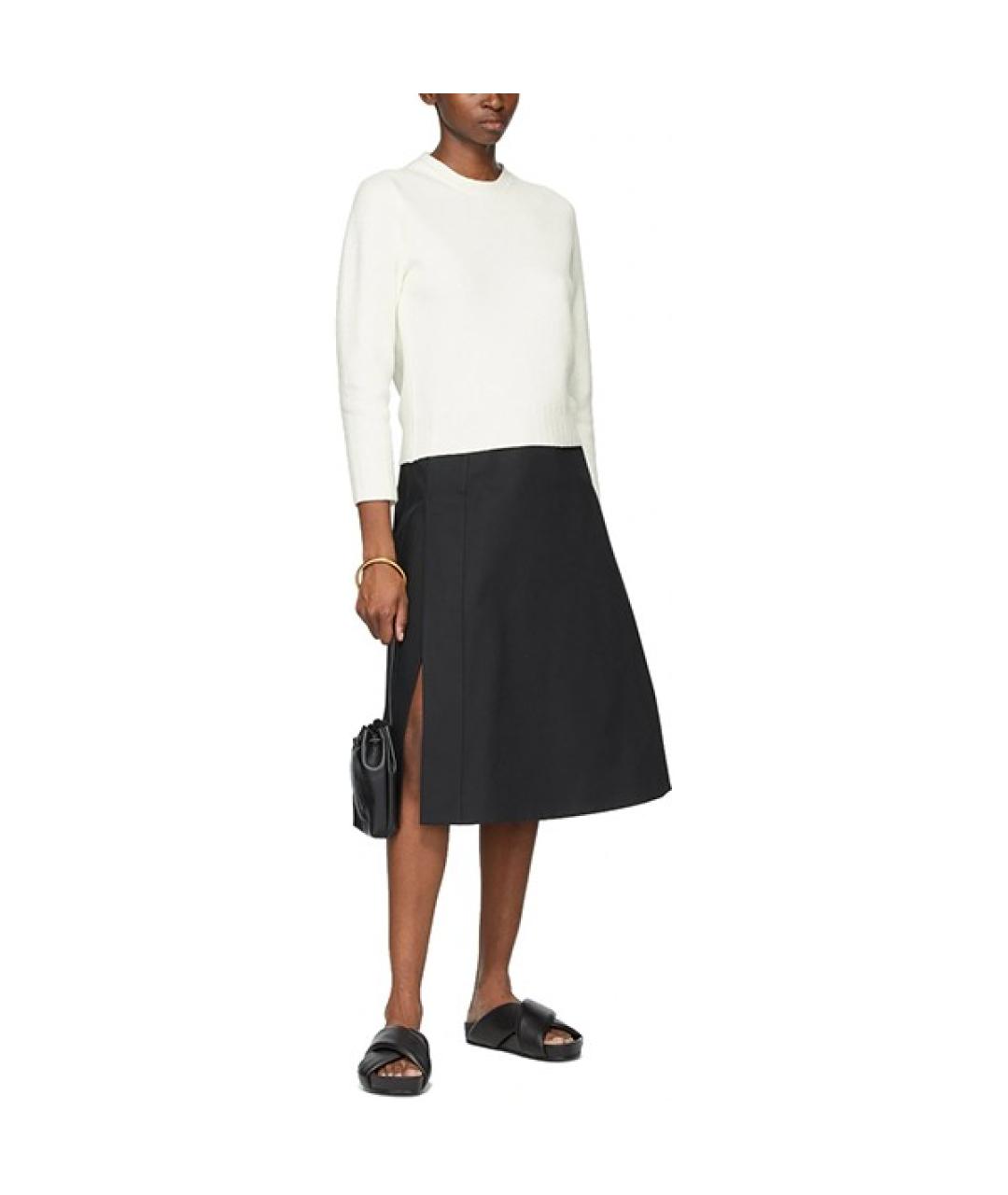 JIL SANDER Черные кожаные шлепанцы, фото 8