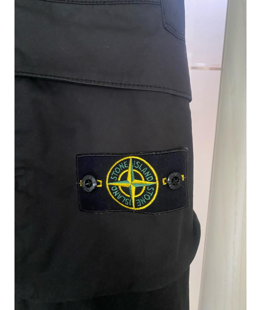 STONE ISLAND Черные хлопковые повседневные брюки, фото 4