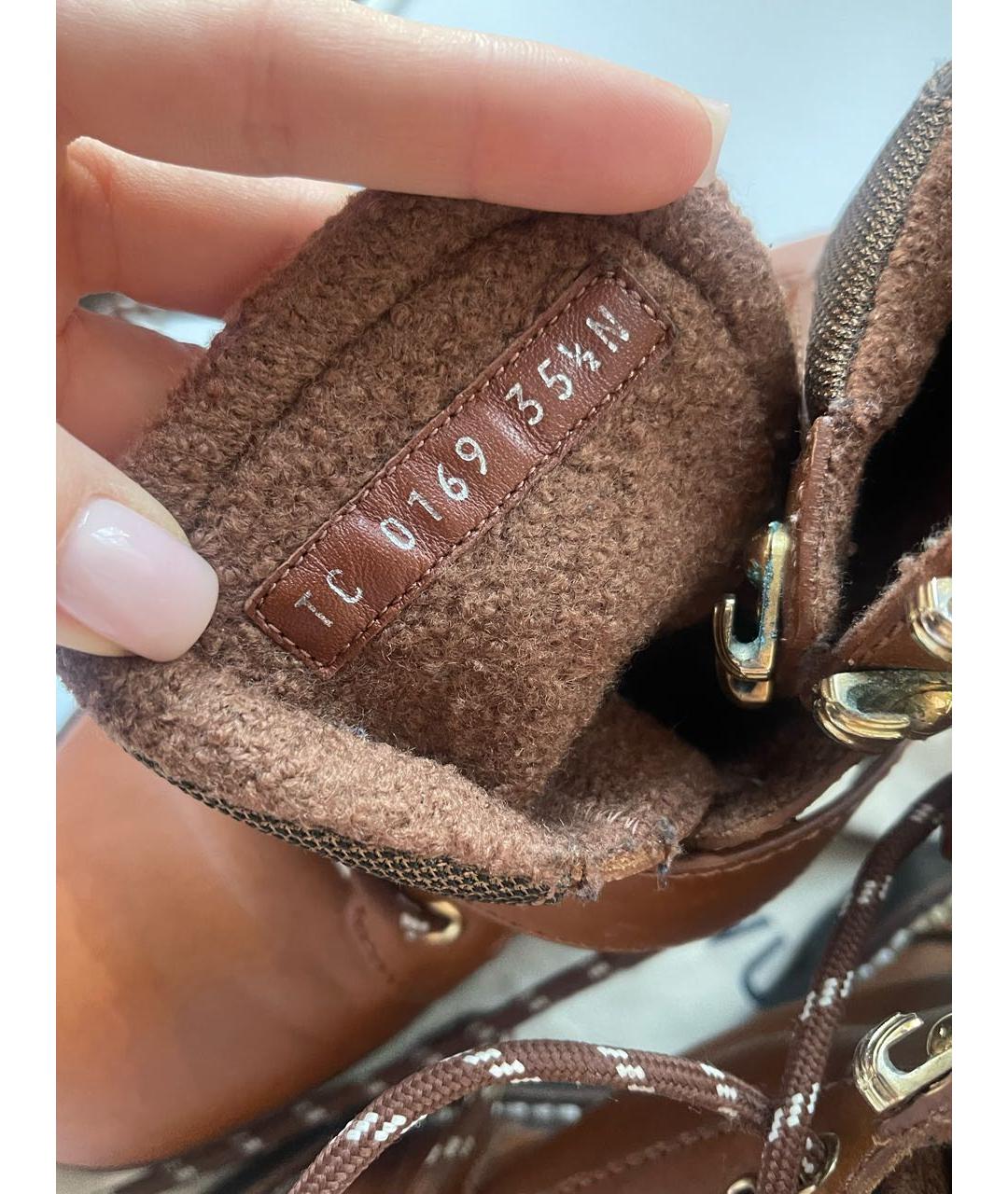 LOUIS VUITTON Коричневые кожаные ботинки, фото 7