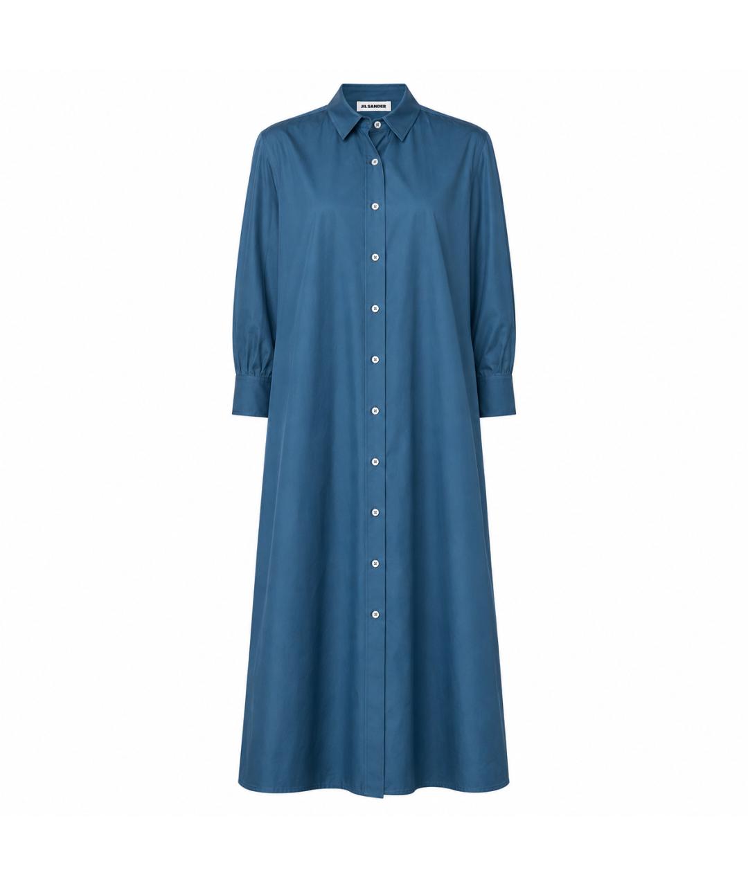 JIL SANDER Синее хлопковое платье, фото 8