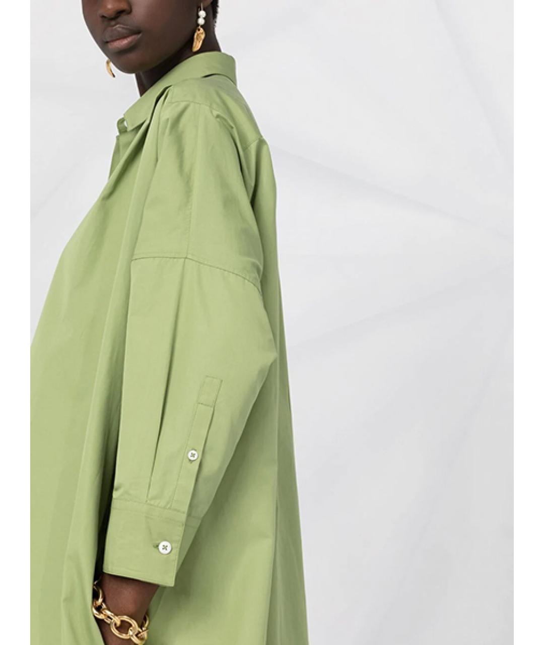 JIL SANDER Зеленые хлопковое платье, фото 3