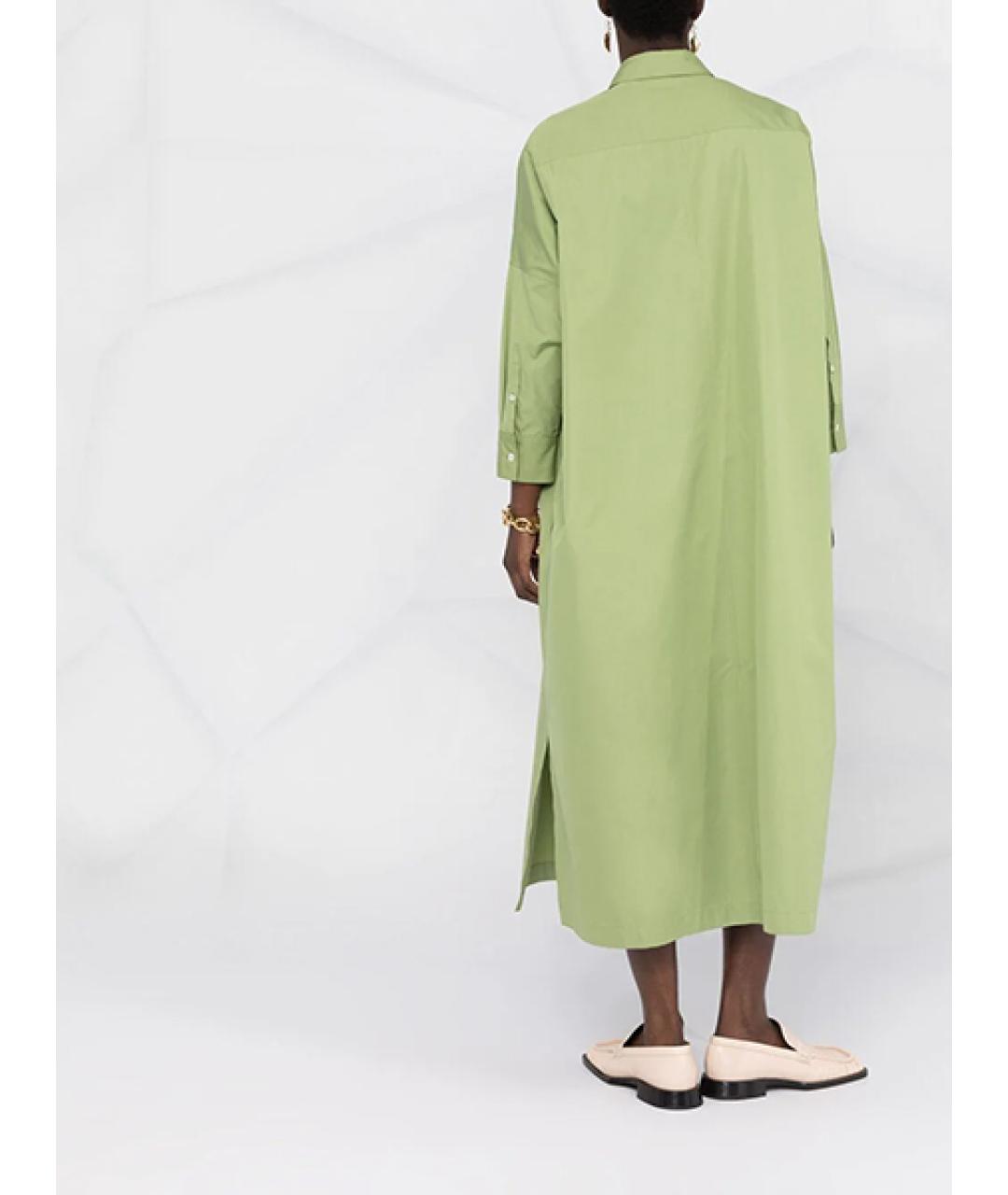 JIL SANDER Зеленые хлопковое платье, фото 4