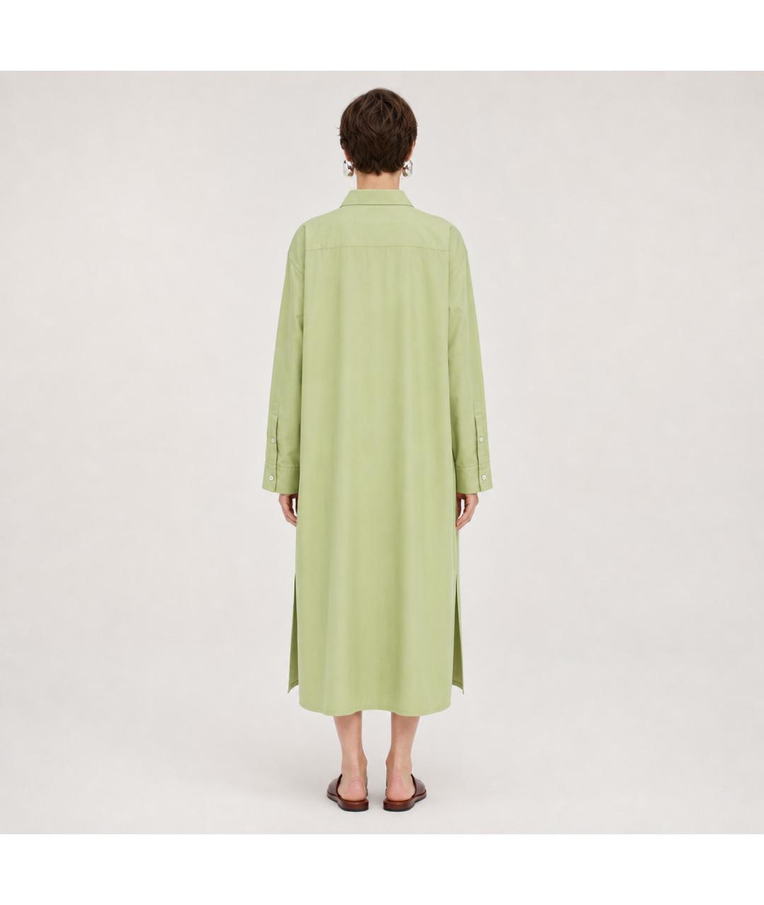 JIL SANDER Зеленое хлопковое платье, фото 5