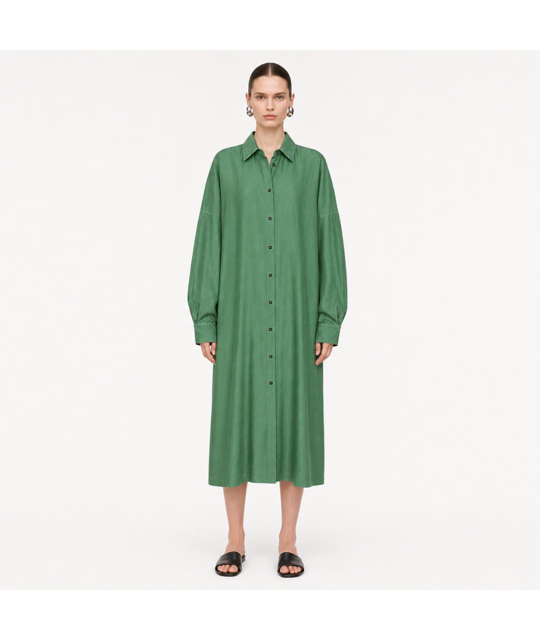 JIL SANDER Зеленое полиамидовое платье, фото 5