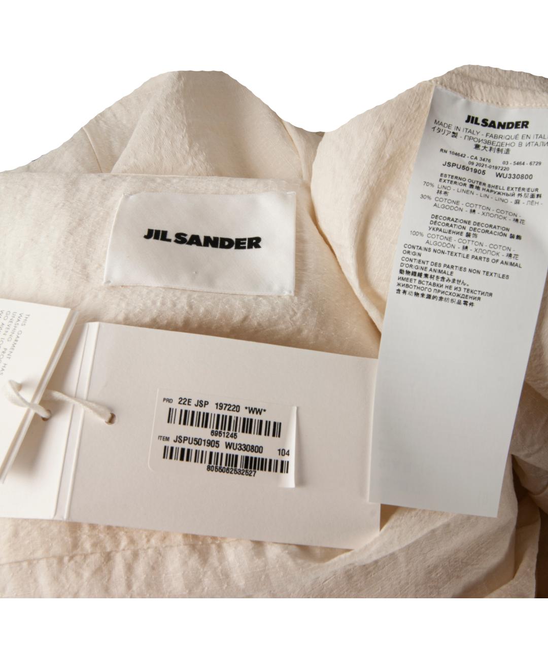 JIL SANDER Бежевое льняное платье, фото 4
