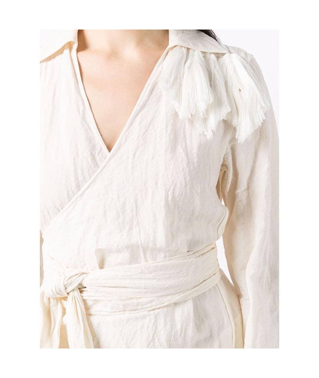 JIL SANDER Бежевое льняное платье, фото 9