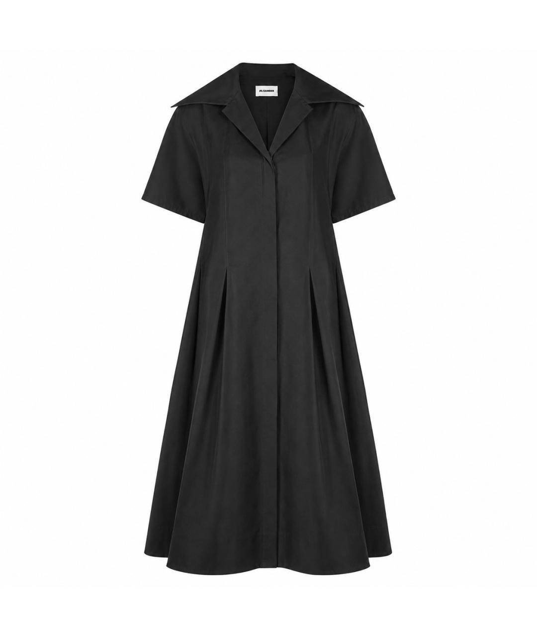 JIL SANDER Черное хлопковое вечернее платье, фото 1