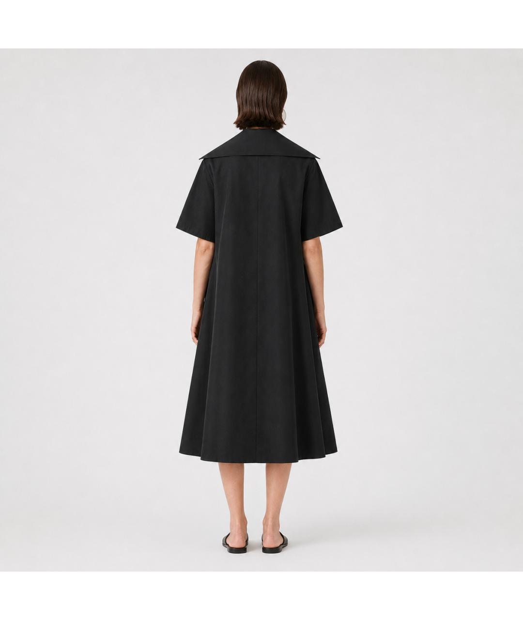 JIL SANDER Черное хлопковое вечернее платье, фото 6