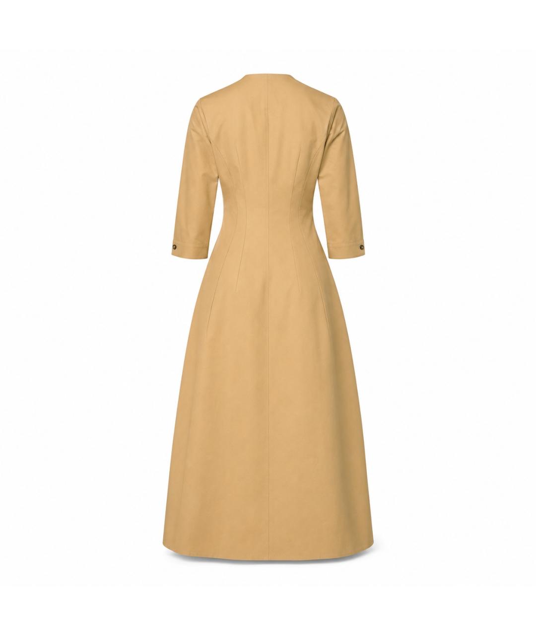 JIL SANDER Горчичное хлопковое платье, фото 3