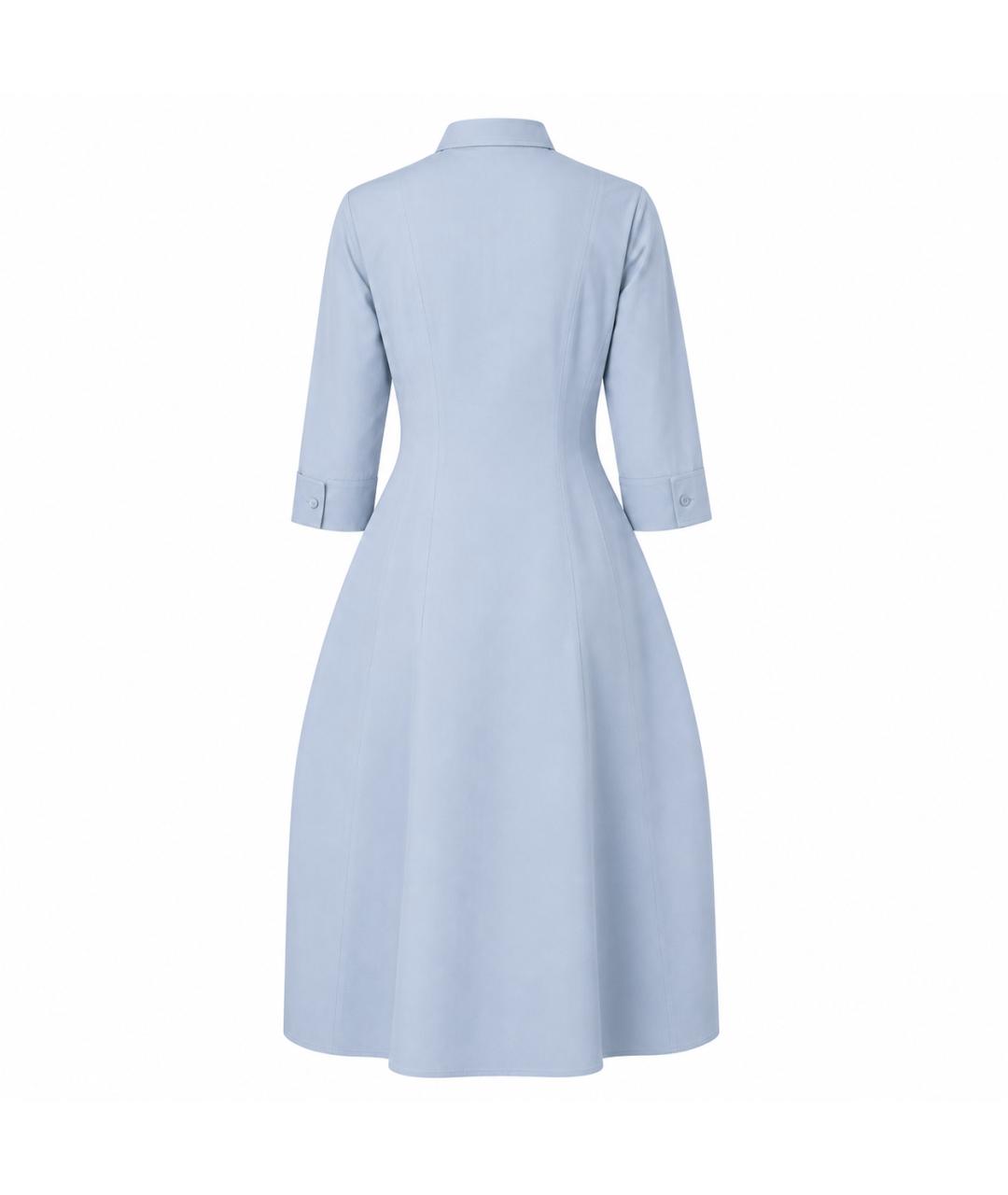 JIL SANDER Голубое хлопковое платье, фото 3
