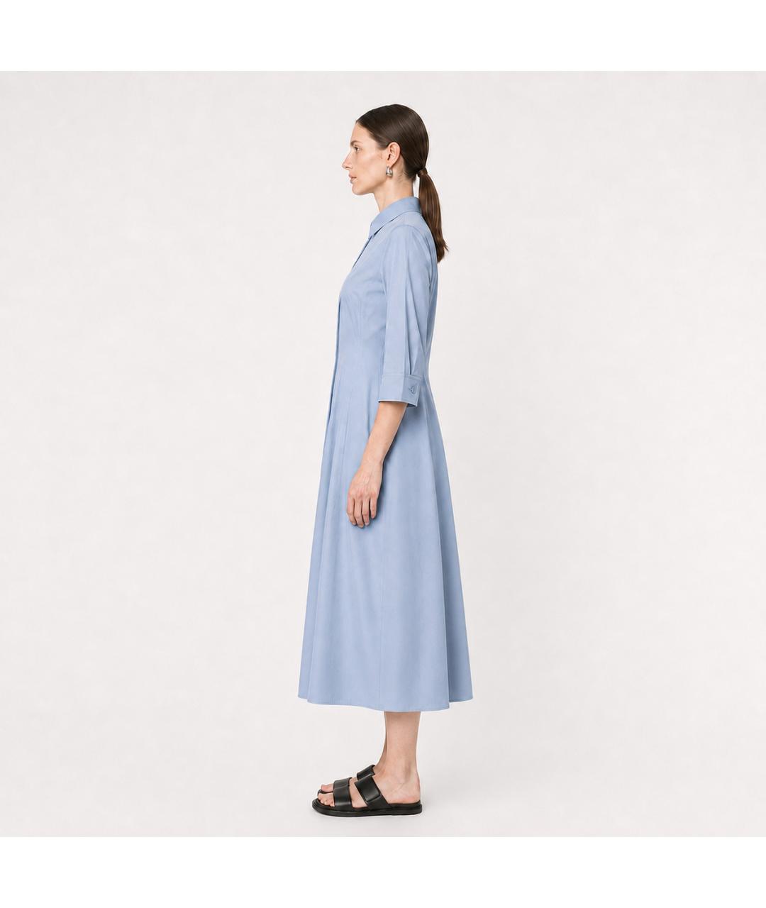 JIL SANDER Голубое хлопковое платье, фото 6