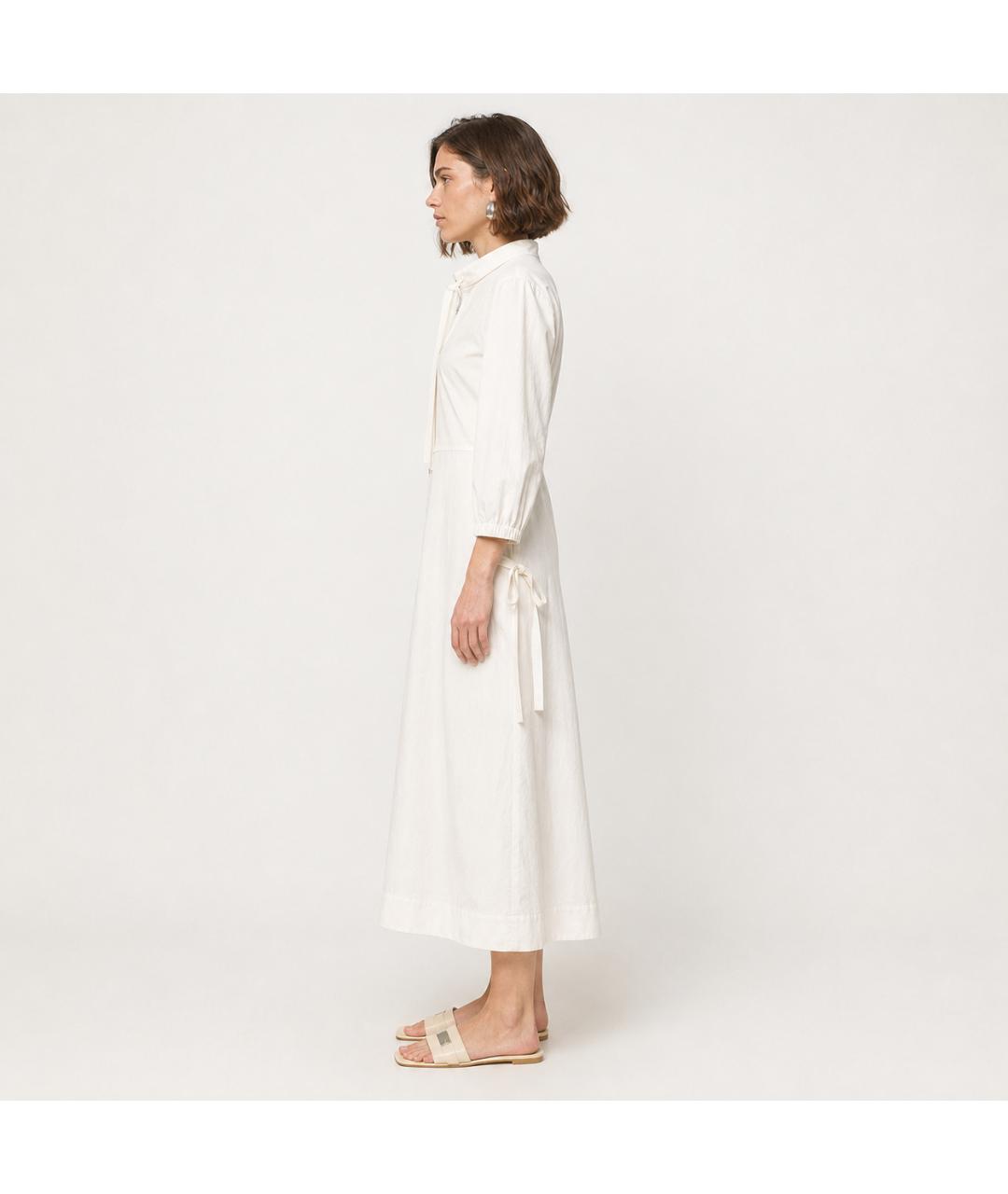 JIL SANDER Бежевое хлопковое платье, фото 6