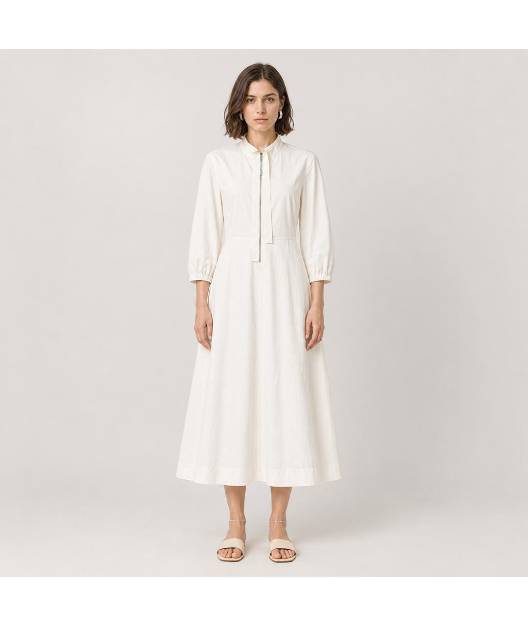 JIL SANDER Бежевое хлопковое платье, фото 4