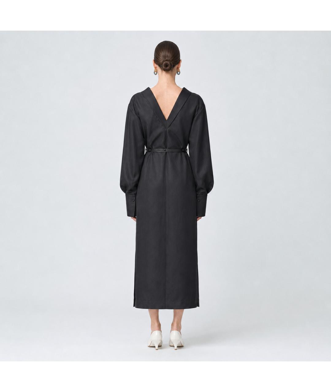 JIL SANDER Черное вискозное вечернее платье, фото 5