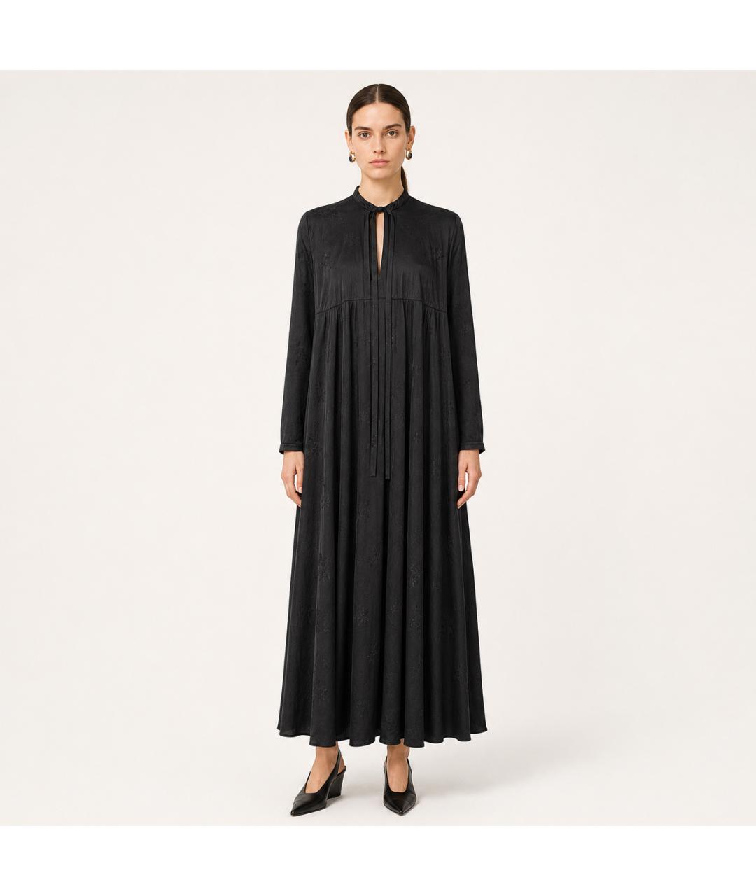 JIL SANDER Черное вискозное вечернее платье, фото 4