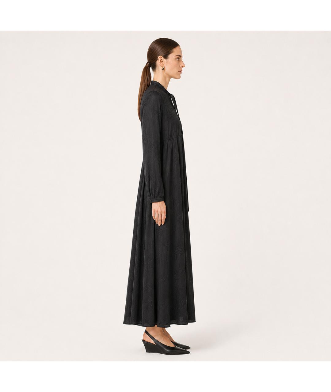 JIL SANDER Черное вискозное вечернее платье, фото 6