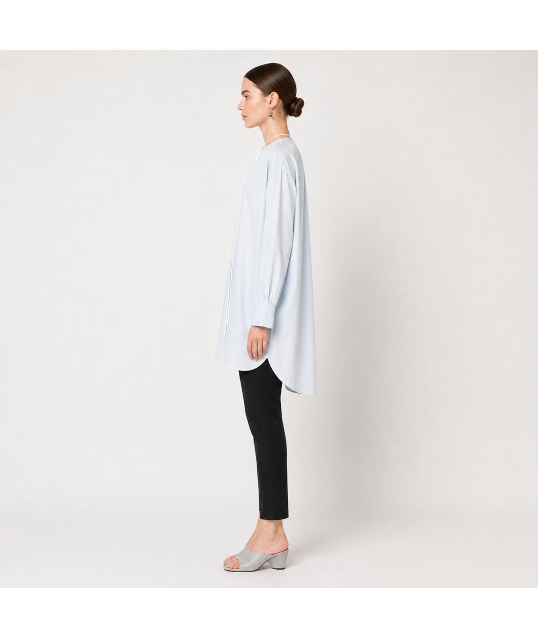 JIL SANDER Голубая хлопковая блузы, фото 6