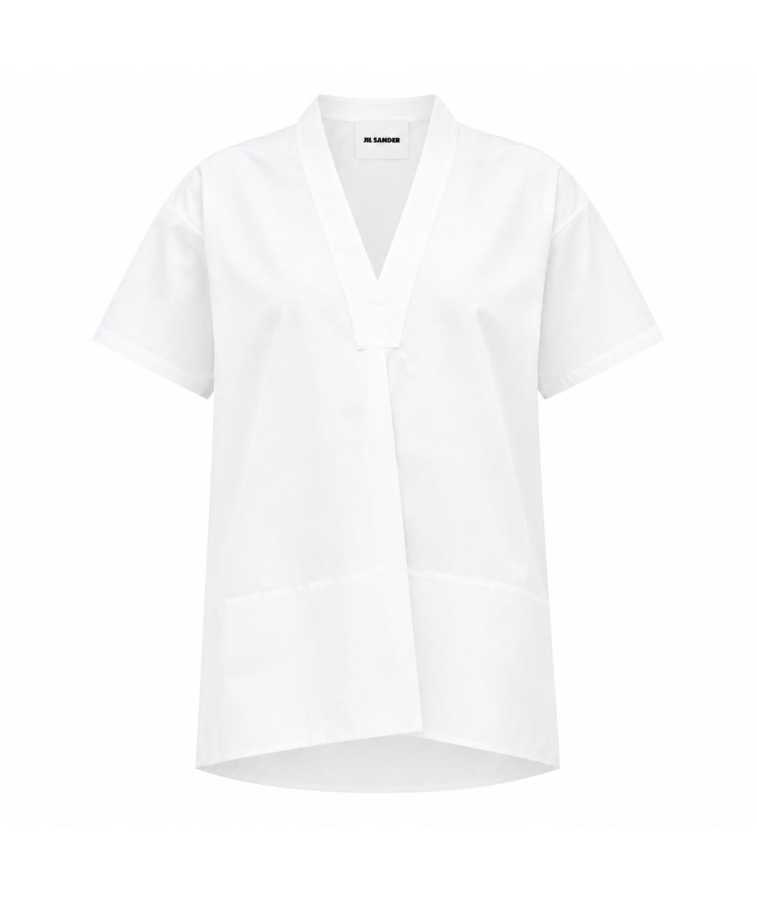 JIL SANDER Белая хлопковая блузы, фото 1