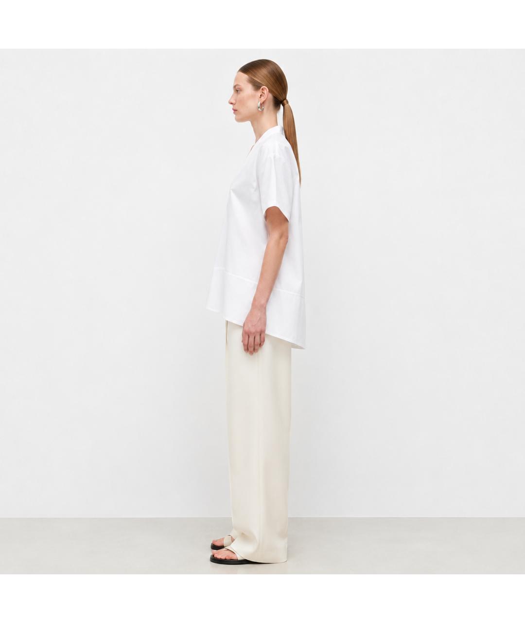 JIL SANDER Белая хлопковая блузы, фото 5