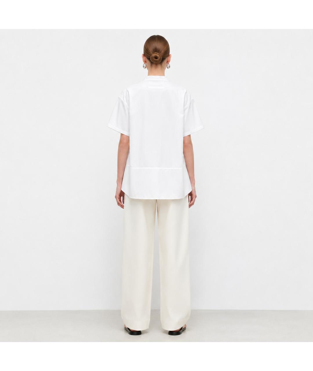 JIL SANDER Белая хлопковая блузы, фото 4