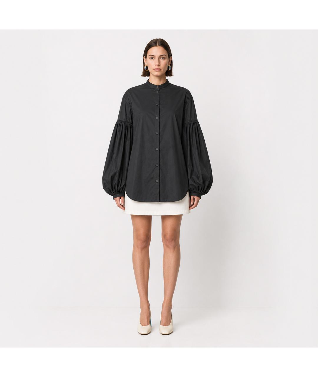 JIL SANDER Черная полиэстеровая блузы, фото 3