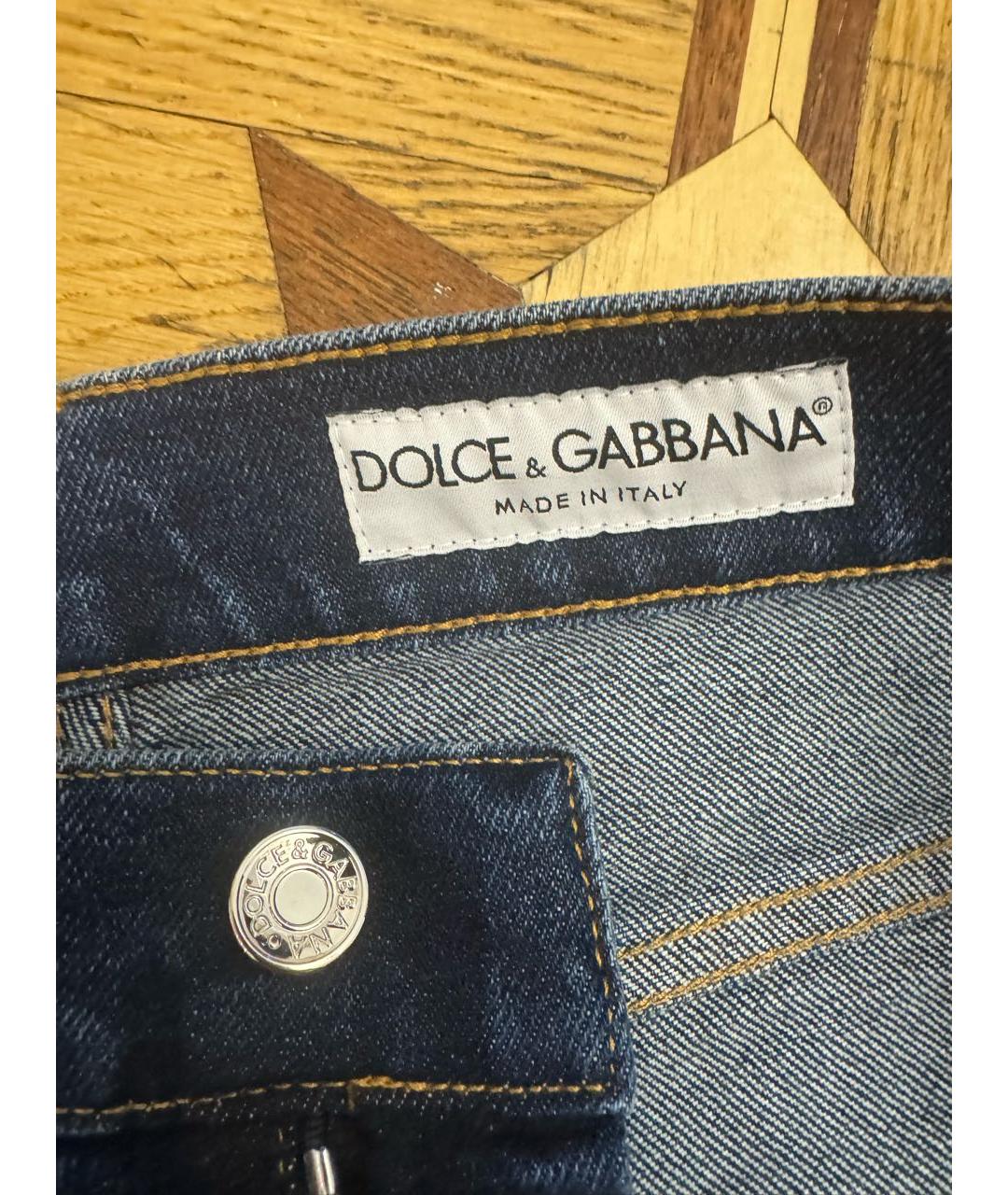 DOLCE&GABBANA Синие хлопко-эластановые джинсы скинни, фото 6