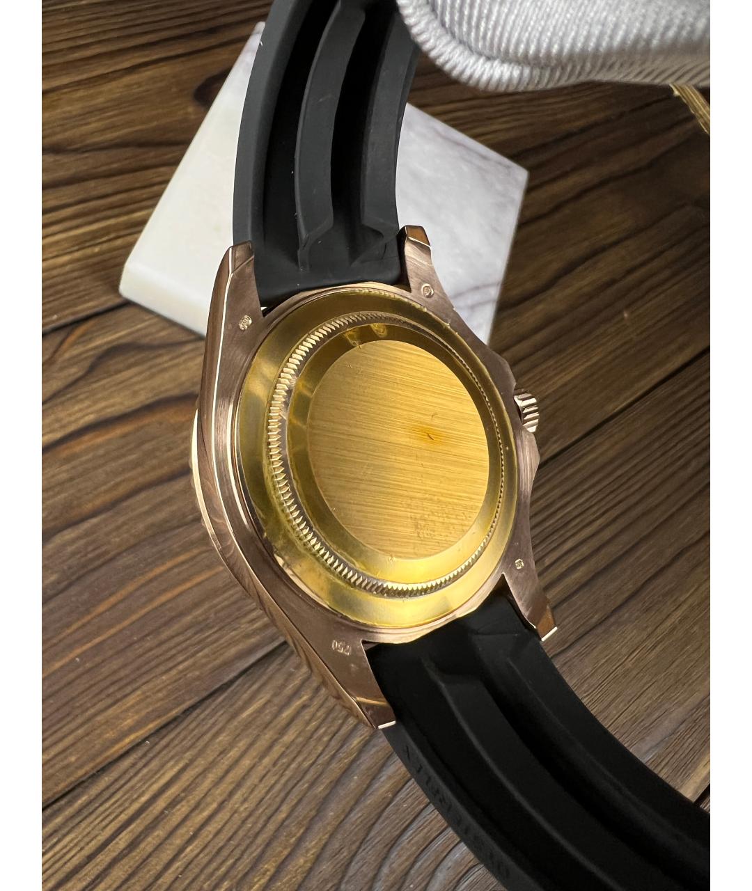 ROLEX Черные часы из розового золота, фото 7